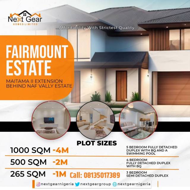 Lands For Sale At Fairmount Estate Maitama 2 Extension (Call 08135017389)
