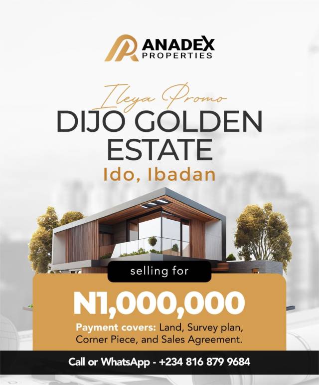 Land At Dijo Golden Estate Ido Ibadan - Call 08168799684