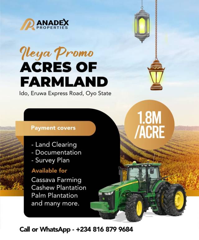 Lukom Acres Of Farmland At Ibadan - Call 08168799684
