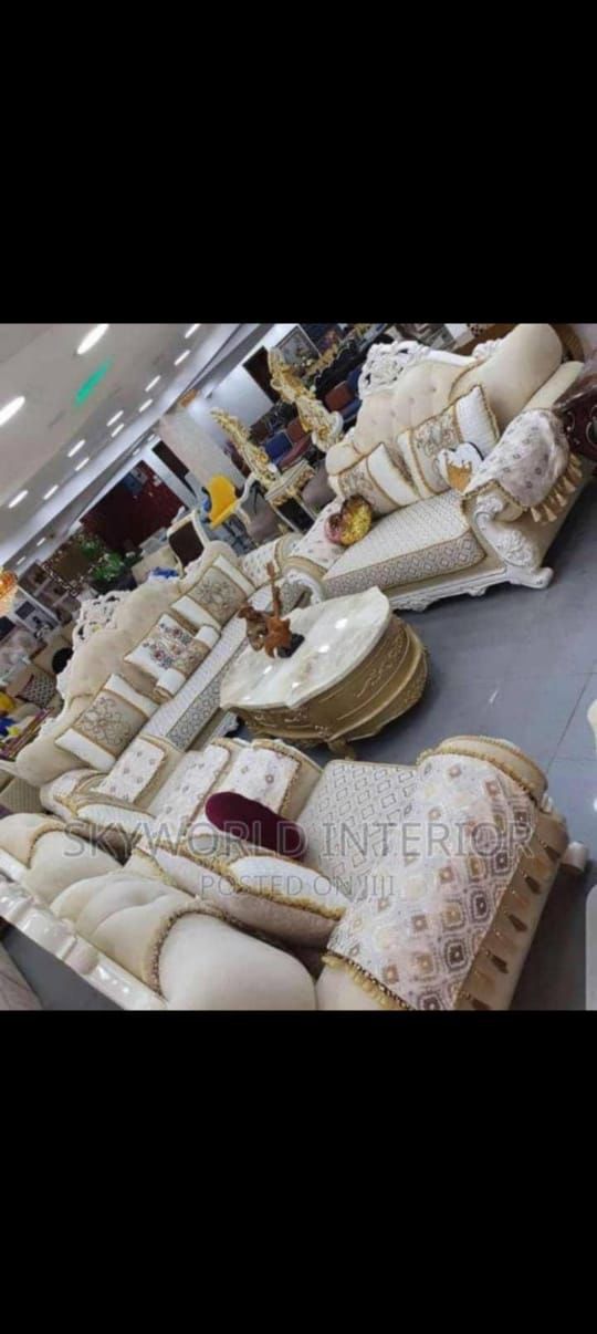 7 Seater Royal Sofa With Center Table - Call 08144280912