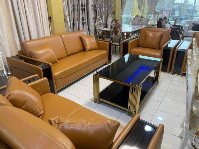 7 Seater Italian Leather Sofa - Call 08144280912