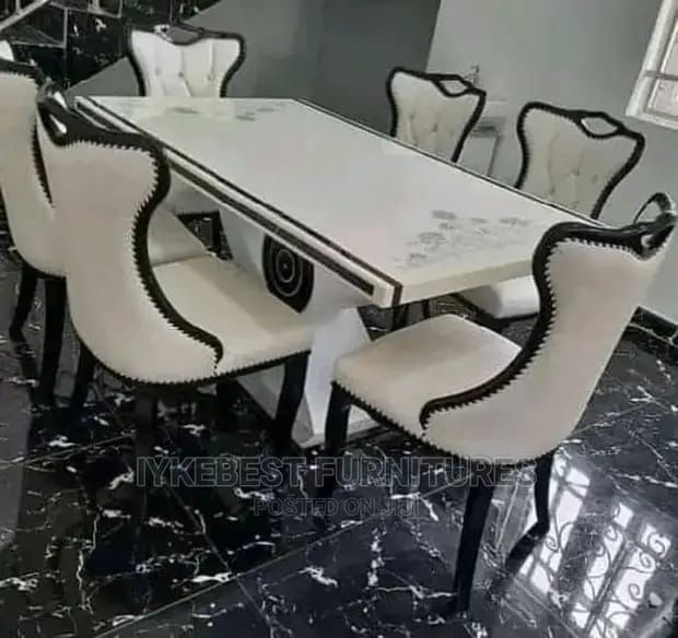 Turkish 6 Seater Marble Table With Strong Chairs - Call 08144280912