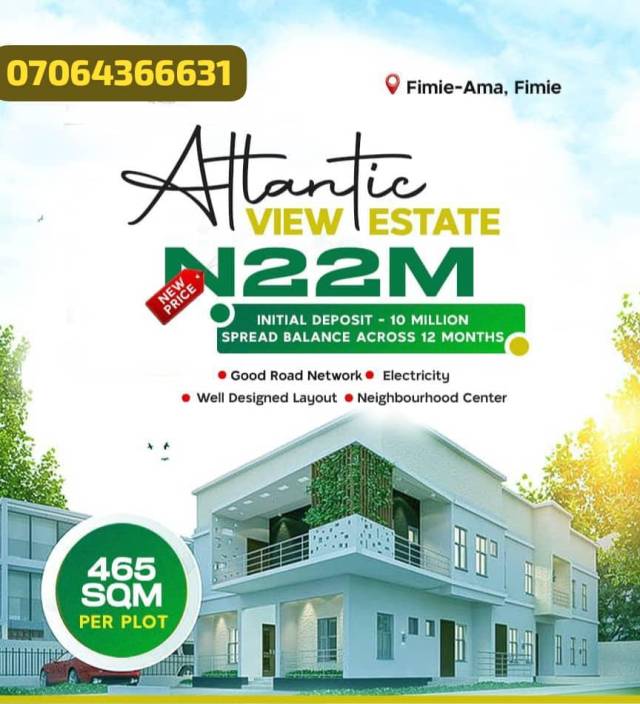 Plot At Atlantic View Estate Portharcourt - Call 07064366631