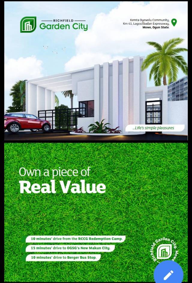 Land At Richfield Garden City Mowe - Call 07066991129