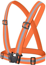 Safety Suspenders With Reflective Strips - Orange