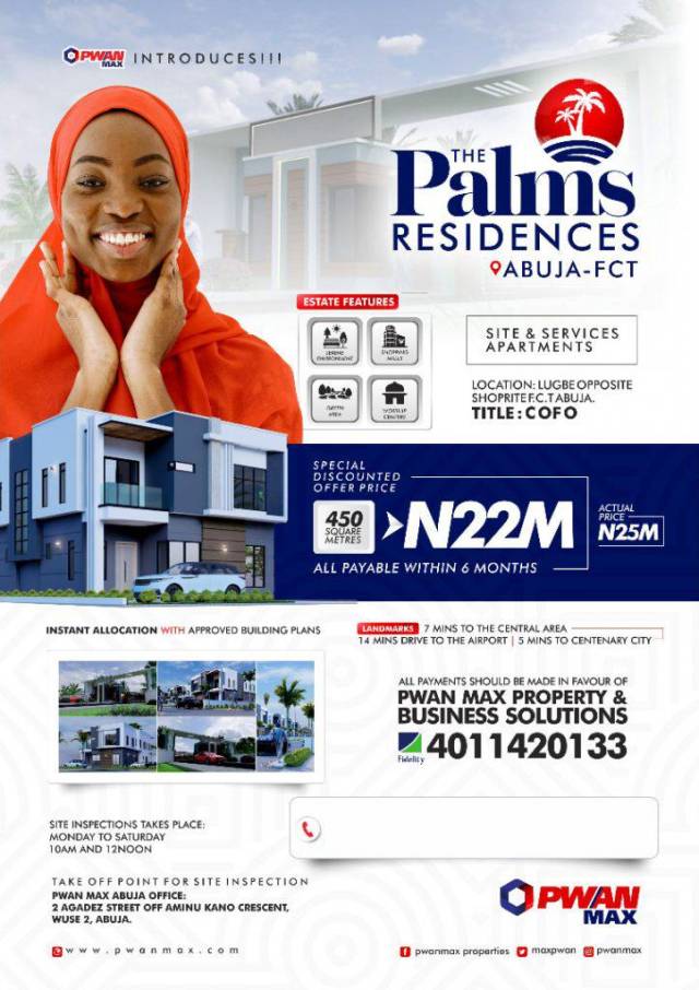 Land For Sale At The Palms Residence Abuja FCT - Call 08122425535