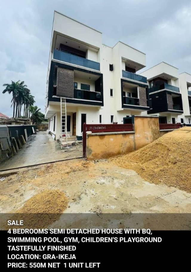 4 Bedroom Semi Detached Duplex With Social Amenities At A Ikeja GRA