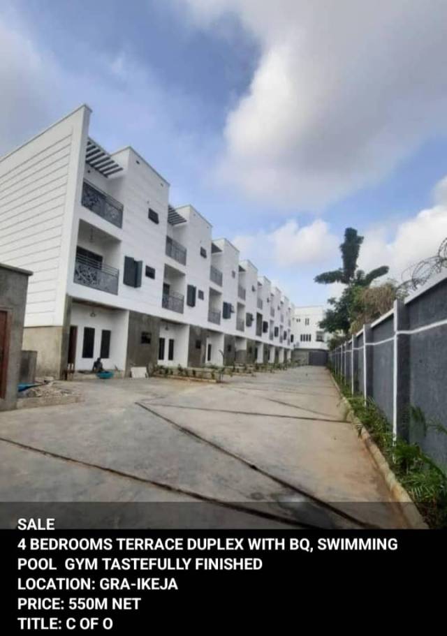 4 Bedroom Semi Detached Duplex With BQ At Ikeja GRA
