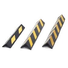 Rubber Wall Bumper Protector Black With Yellow Strips