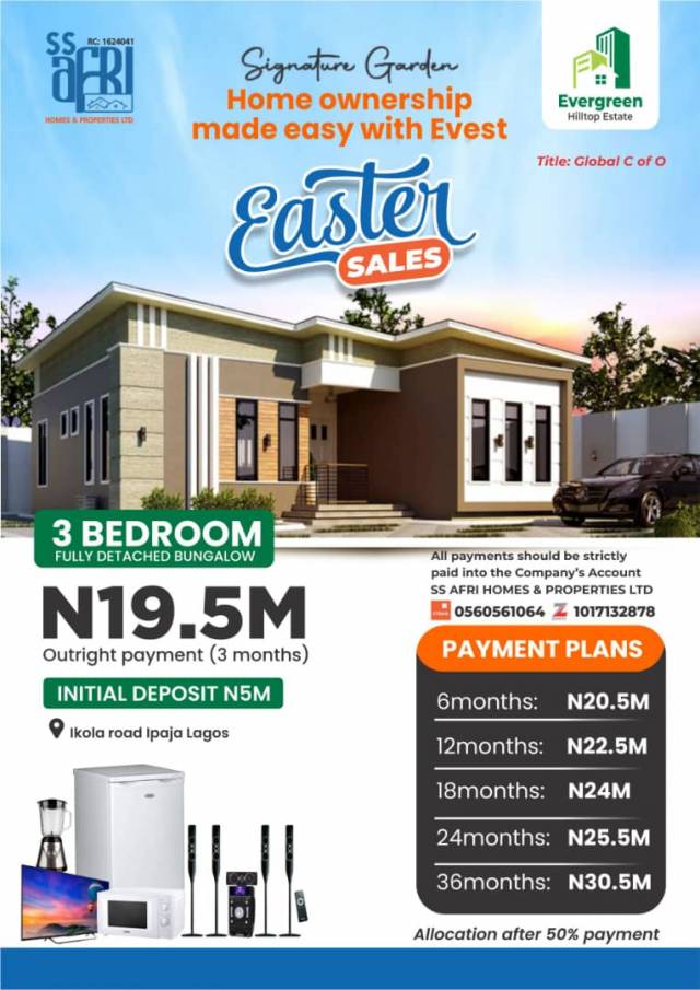 3 Bdr Fully Detached Bungalow For Sale At Ipaja - CALL 08033444646