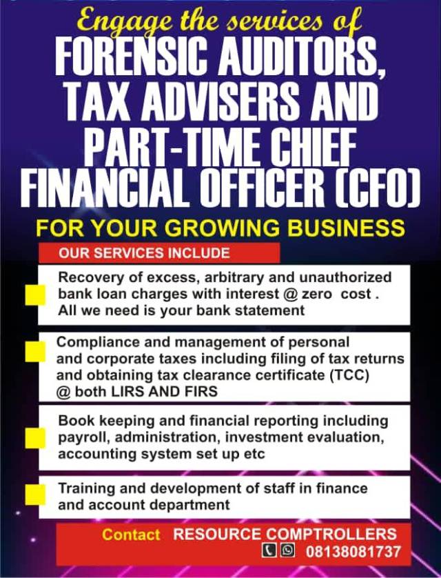 Forensic Auditors Or Tax Advisers And Part-time CFO Available