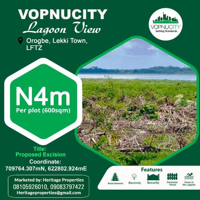 Plot Of Land At VopnuCity Lagoon View - Call 09083797422