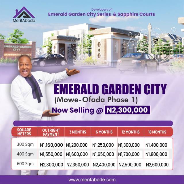 Lands At Emerald Garden City Mowe Ofada Phase 1 - Call 07067754408