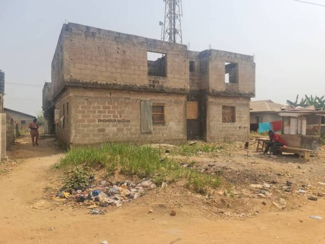 Uncompleted Duplex On One Plot At Obafemi Owode Area - Call 08064349689