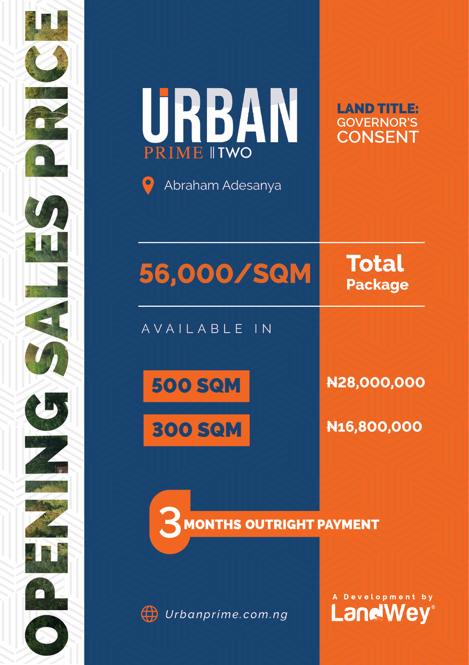 Buy Your Plot Of Land At URBAN PRIME TWO ESTATE, Abraham Adesanya