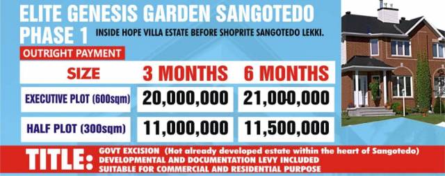 Plots Of Land For Sale At Genesis Garden, Sangotedo, Lekki