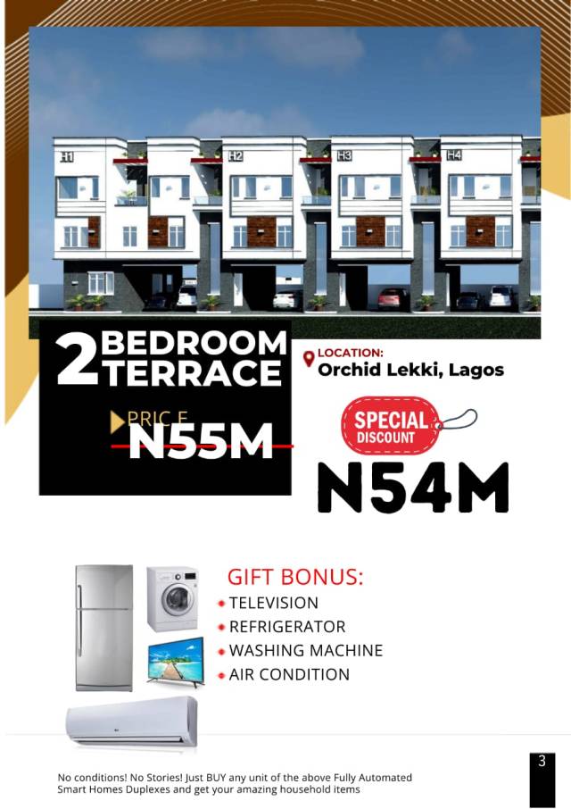 2 Bdr Terrace Smart Home At Orchid Hotel Road- Call 09019181275