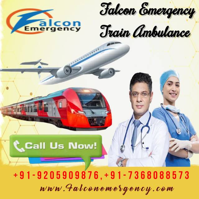 Hire Falcon Train Ambulance Services In Patna With Critical Care Unit
