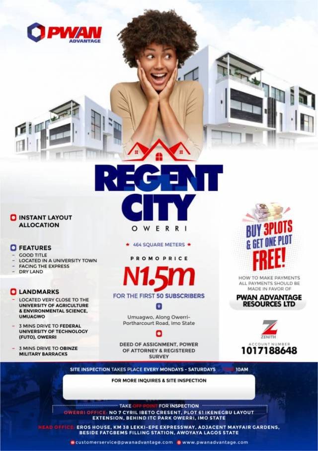 Buy Your Land At Regent City Owerri (CALL - 08136253331)