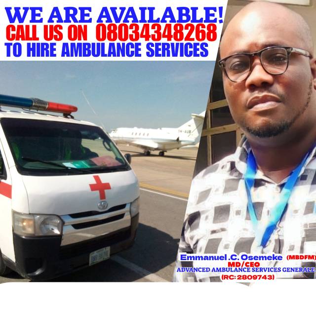 Interstate Ambulance Services Generale Lagos (HIRE AMBULANCE SERVICES HERE)