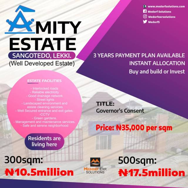 Plots Of Land For Sale At AMITY ESTATE Lekki - Call 08067497849