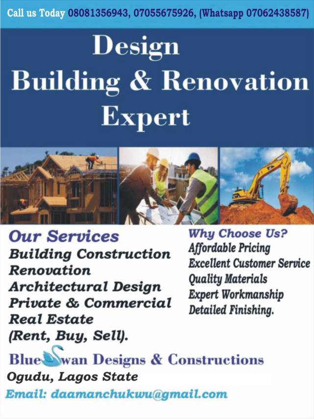 Design Building And Renovation Expert - Call 07055675926