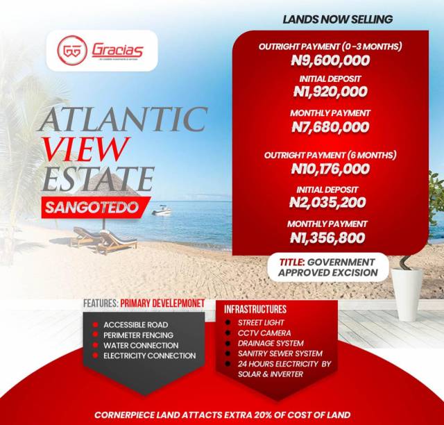 PLOTS OF LAND AT SANGOTEDO - CALL 08027377108