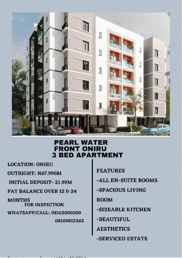 3 Bdr Apartment For Sale At Pearl Waterfront Oniru