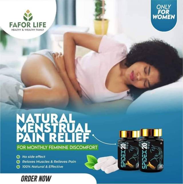 Get Spidex 20 For Natural Menstrual Pain Relief - Call 09112824761
