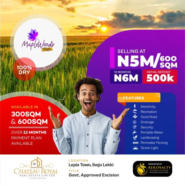 Lands For Sale At Maplewoods Forte Ibeju Lekki Call 07055612226