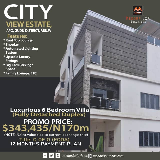 6 Bedroom Fully Detached Villa At Abuja - Call 07053191325