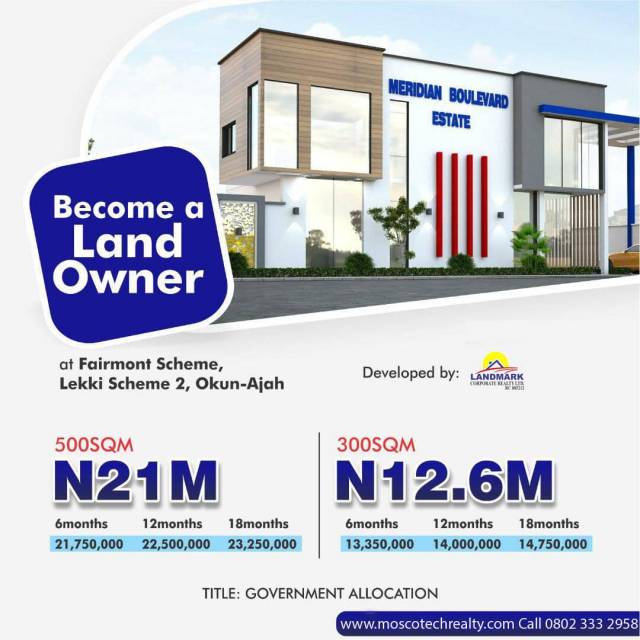 Plots Of Land For Sale At Meridian Boulevard Estate,Okun-Ajah