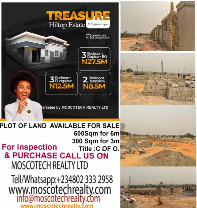 Lands And Houses At TREASURE HILLTOP ESTATE, ALAGBADO