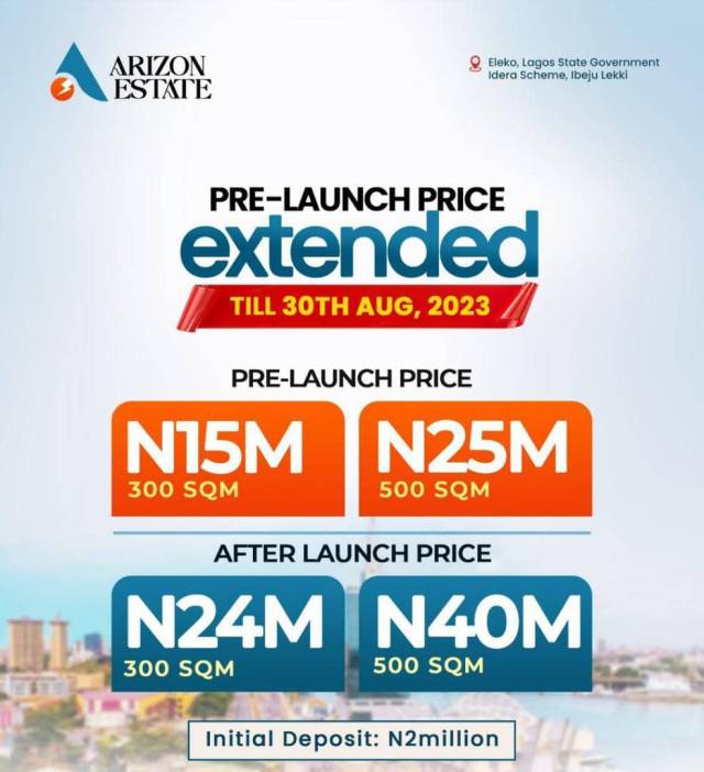 Lands For Sale At Arizon Estate, Ibeju Lekki (Call 08035277017)