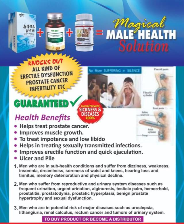 Male Health Solution Pack For Prostate TREATMENT - CALL 09019858114